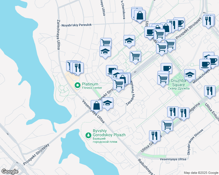 map of restaurants, bars, coffee shops, grocery stores, and more near in Volgodonsk