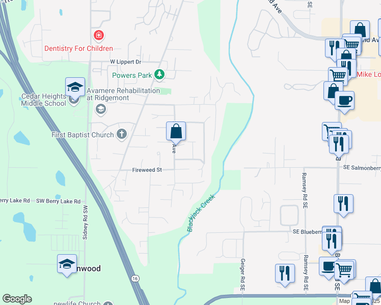 map of restaurants, bars, coffee shops, grocery stores, and more near 2350 Carnation Court in Port Orchard