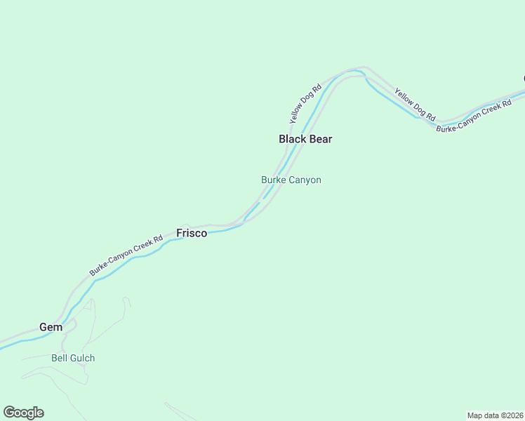 map of restaurants, bars, coffee shops, grocery stores, and more near Burke-Canyon Creek Road in Wallace