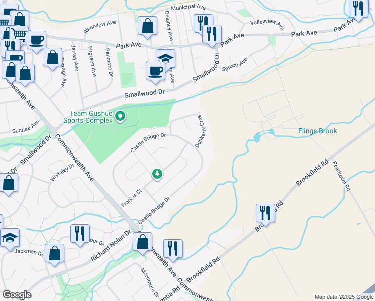 map of restaurants, bars, coffee shops, grocery stores, and more near 74 Francis Street in St. John's