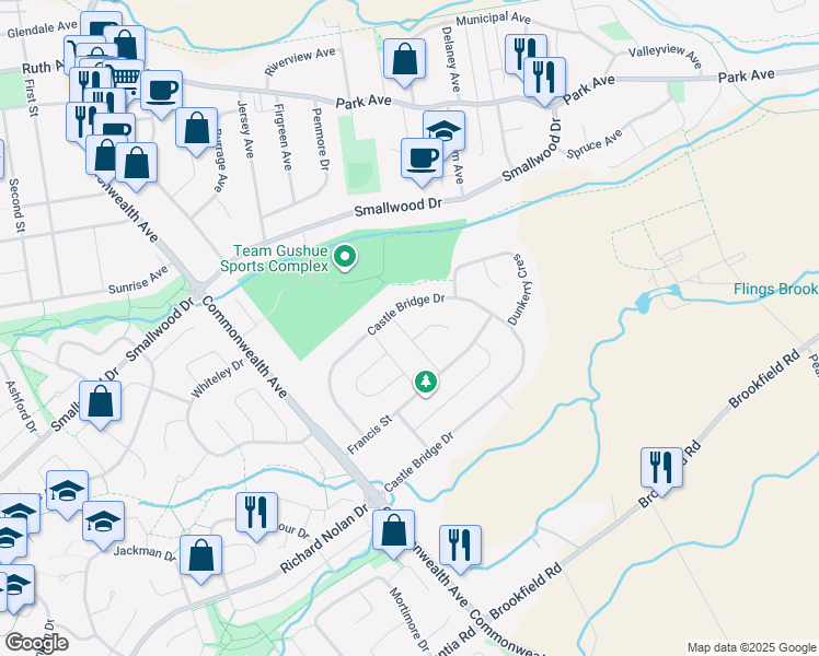 map of restaurants, bars, coffee shops, grocery stores, and more near 20 Glen Abbey Street in St. John's