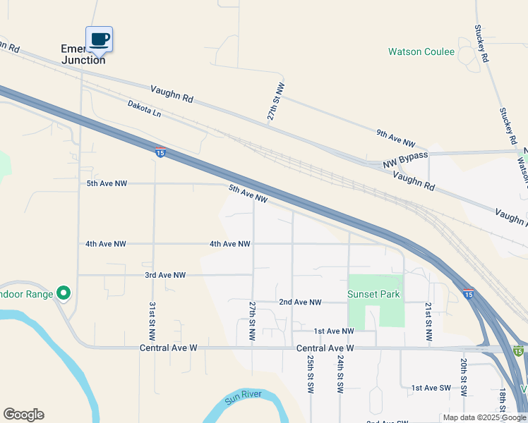 map of restaurants, bars, coffee shops, grocery stores, and more near 2600-2698 5th Avenue Northwest in Great Falls