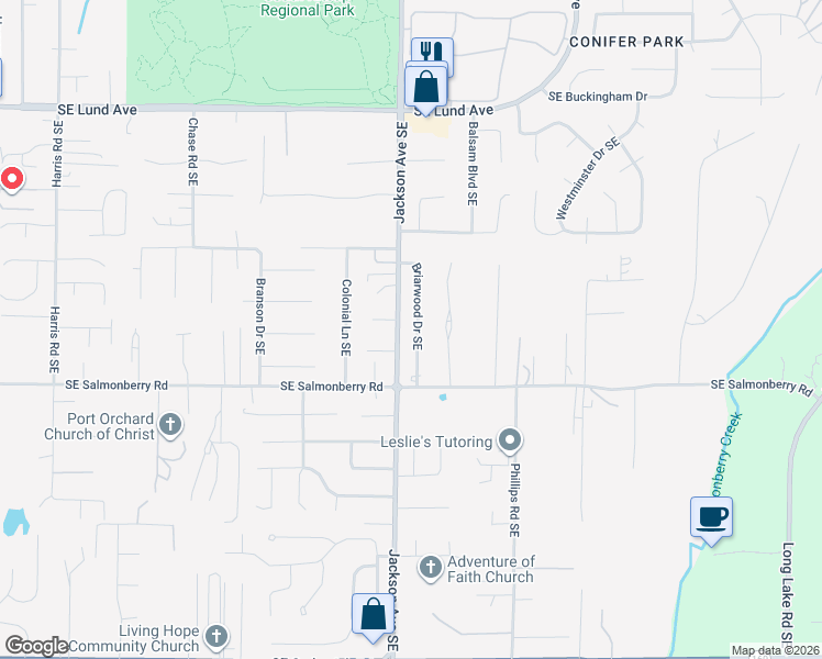 map of restaurants, bars, coffee shops, grocery stores, and more near 3756 Jackson Avenue Southeast in Port Orchard