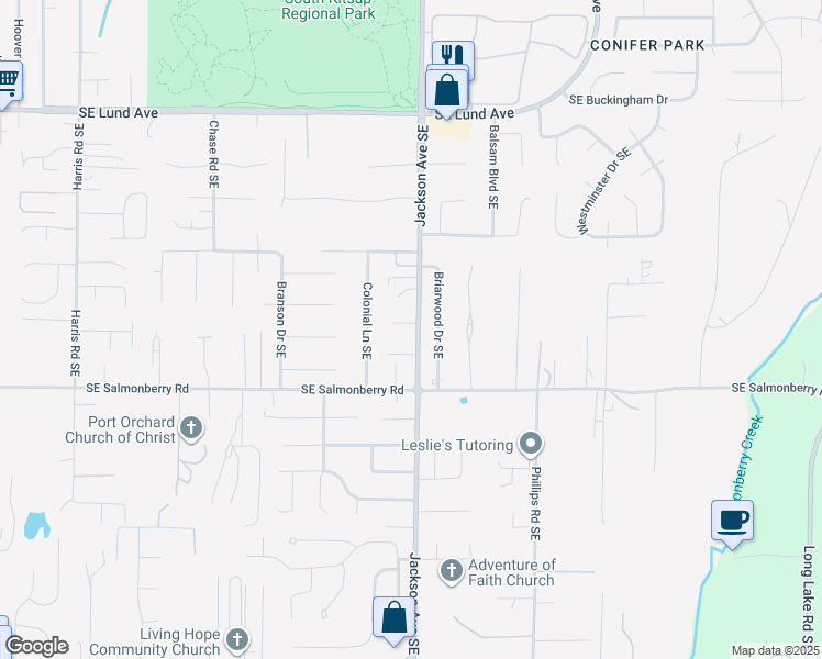 map of restaurants, bars, coffee shops, grocery stores, and more near 3756 Jackson Avenue Southeast in Port Orchard