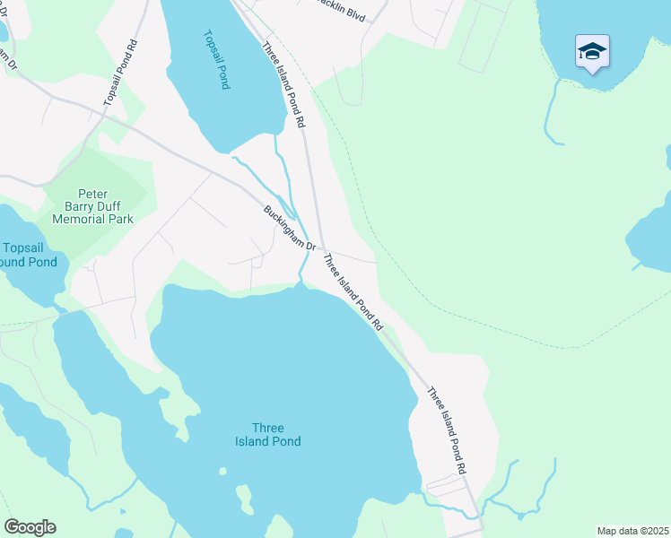 map of restaurants, bars, coffee shops, grocery stores, and more near 155 Three Island Pond Road in Paradise