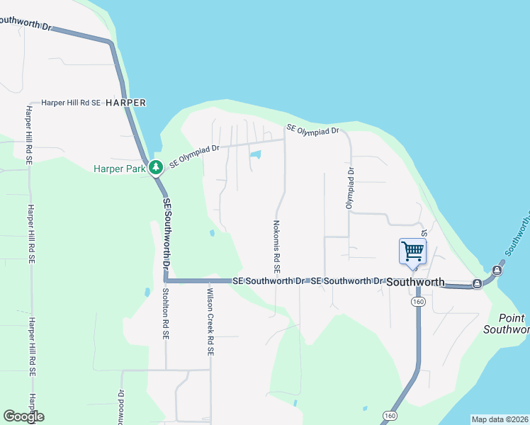 map of restaurants, bars, coffee shops, grocery stores, and more near 10522 Southeast Olympiad Drive in Port Orchard