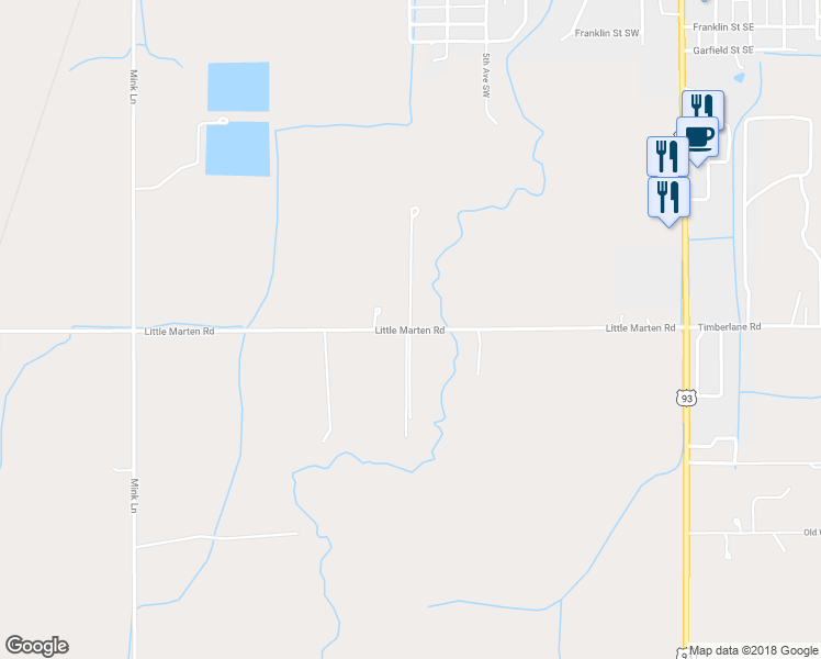 map of restaurants, bars, coffee shops, grocery stores, and more near Little Marten Road in Ronan