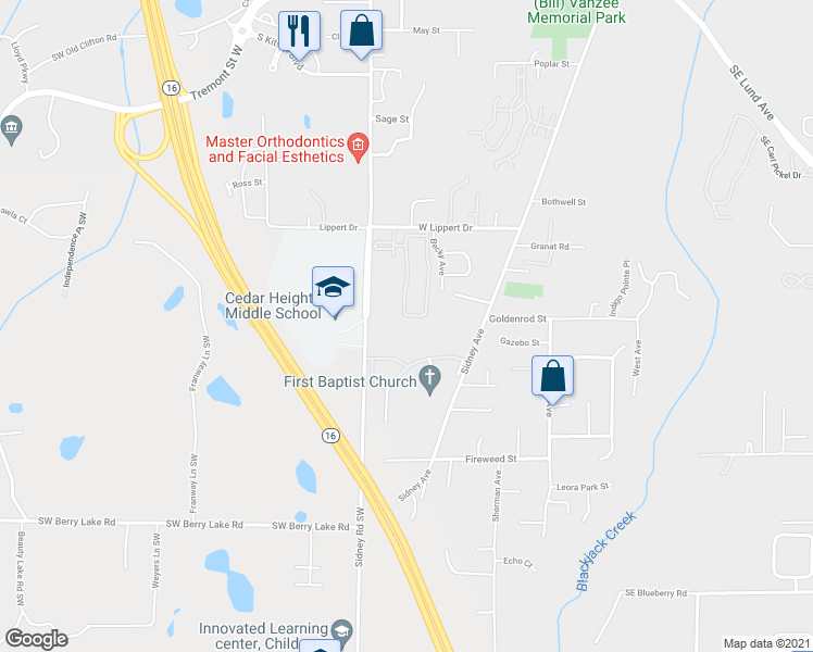 map of restaurants, bars, coffee shops, grocery stores, and more near 2049 Pottery Avenue in Port Orchard