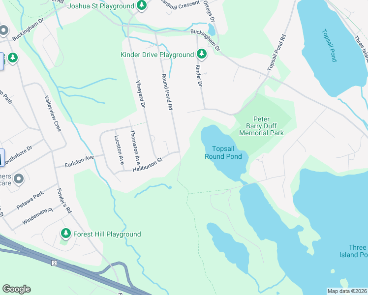 map of restaurants, bars, coffee shops, grocery stores, and more near 107 Round Pond Road in Paradise