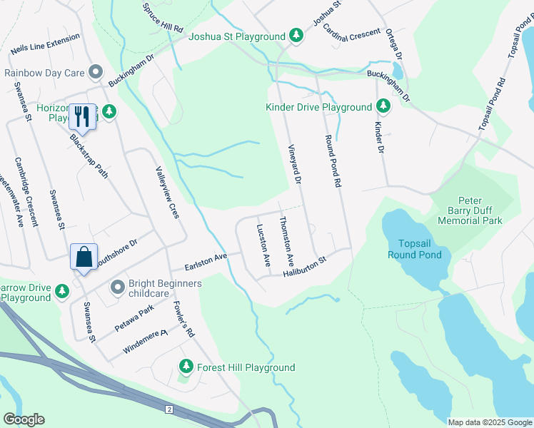 map of restaurants, bars, coffee shops, grocery stores, and more near 57 Kirkston Avenue in Paradise