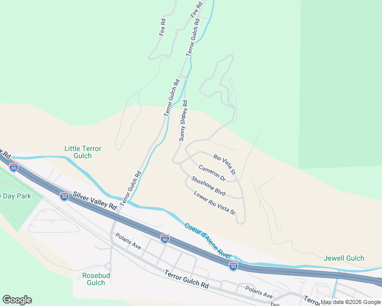 map of restaurants, bars, coffee shops, grocery stores, and more near 208 Rio Vista Street in Osburn