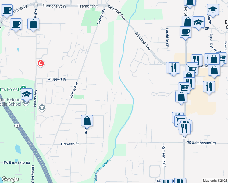 map of restaurants, bars, coffee shops, grocery stores, and more near 2085 Caleb Place Southeast in Port Orchard