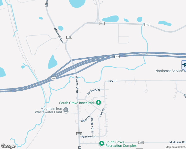 map of restaurants, bars, coffee shops, grocery stores, and more near 5482 Park Drive in Mountain Iron