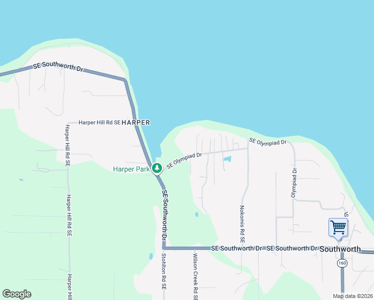 map of restaurants, bars, coffee shops, grocery stores, and more near 10377 Southeast Olympiad Drive in Port Orchard