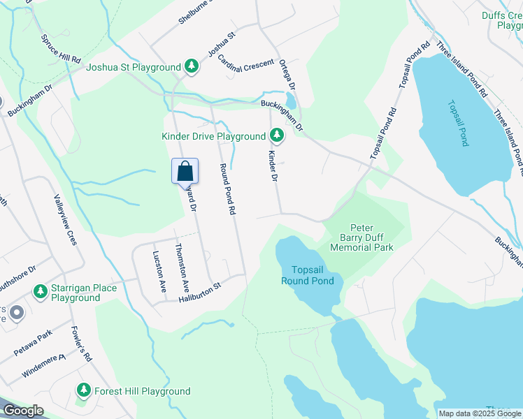 map of restaurants, bars, coffee shops, grocery stores, and more near 272 Topsail Pond Road in Paradise