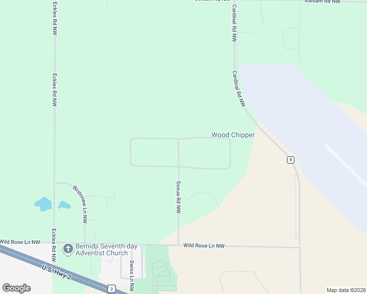 map of restaurants, bars, coffee shops, grocery stores, and more near 5480 Monte Plata Road Northwest in Bemidji