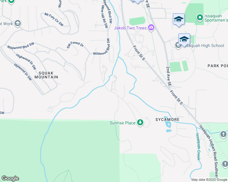 map of restaurants, bars, coffee shops, grocery stores, and more near 1048 Sunrise Place Southwest in Issaquah