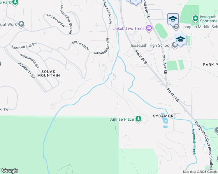 map of restaurants, bars, coffee shops, grocery stores, and more near 1048 Sunrise Place Southwest in Issaquah