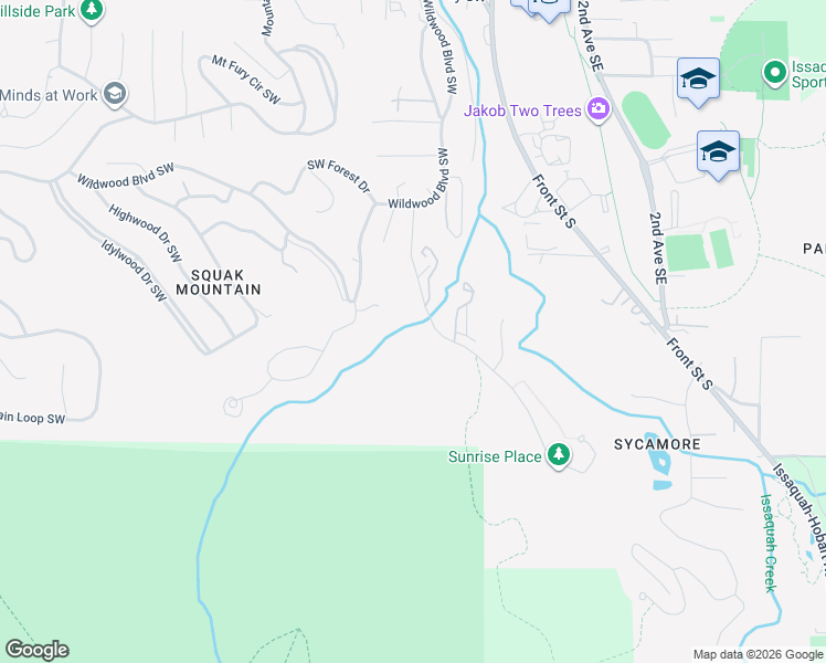 map of restaurants, bars, coffee shops, grocery stores, and more near 1095 Sunrise Place Southwest in Issaquah