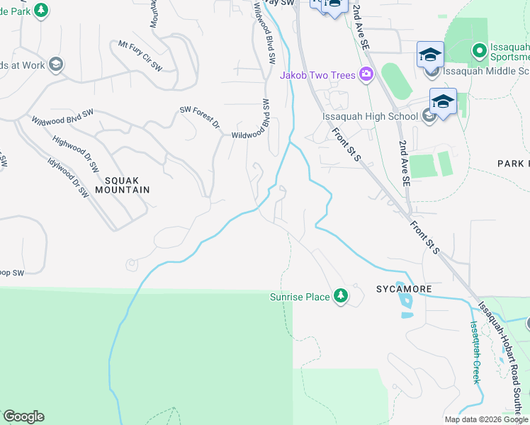 map of restaurants, bars, coffee shops, grocery stores, and more near 1095 Sunrise Place Southwest in Issaquah