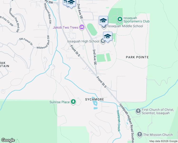 map of restaurants, bars, coffee shops, grocery stores, and more near 975 Front Street South in Issaquah