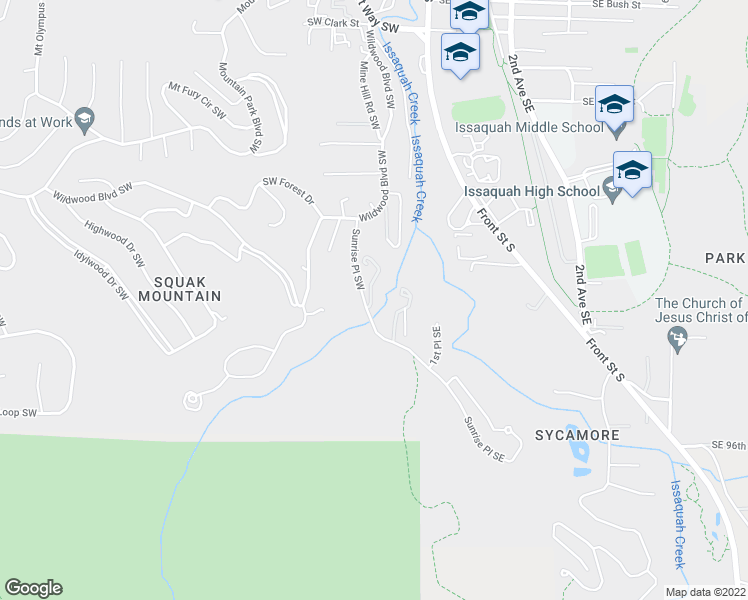 map of restaurants, bars, coffee shops, grocery stores, and more near 930 Sunrise Place Southwest in Issaquah