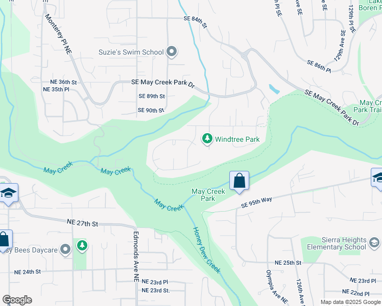 map of restaurants, bars, coffee shops, grocery stores, and more near 9216 120th Avenue Southeast in Newcastle