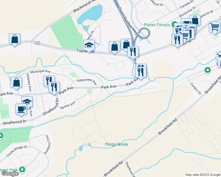 map of restaurants, bars, coffee shops, grocery stores, and more near 53 Park Avenue in Mount Pearl
