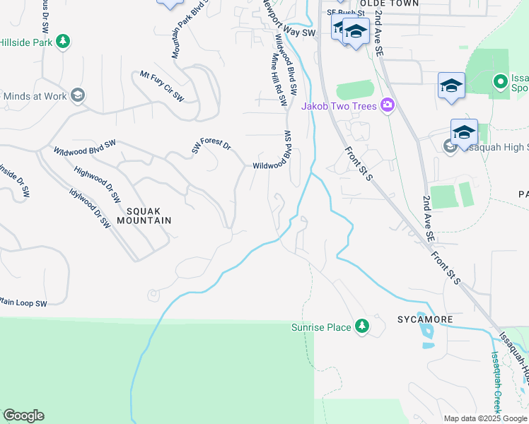 map of restaurants, bars, coffee shops, grocery stores, and more near 821 Sunrise Place Southwest in Issaquah