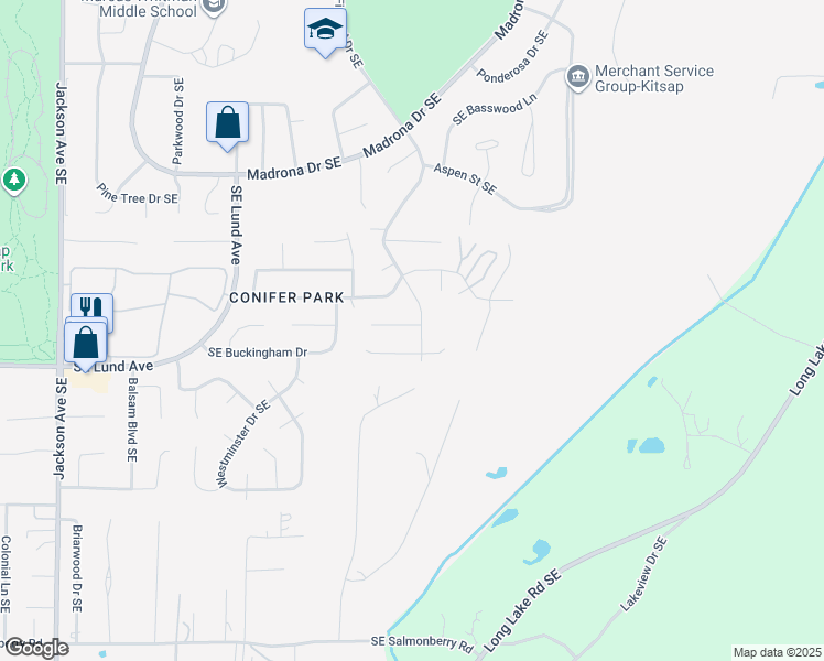 map of restaurants, bars, coffee shops, grocery stores, and more near 4064 Southeast Empress Court in Port Orchard