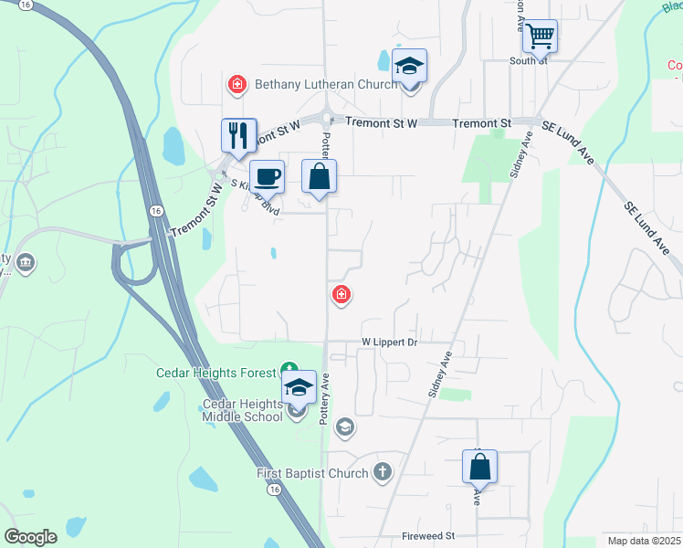 map of restaurants, bars, coffee shops, grocery stores, and more near 295 Sage Street in Port Orchard