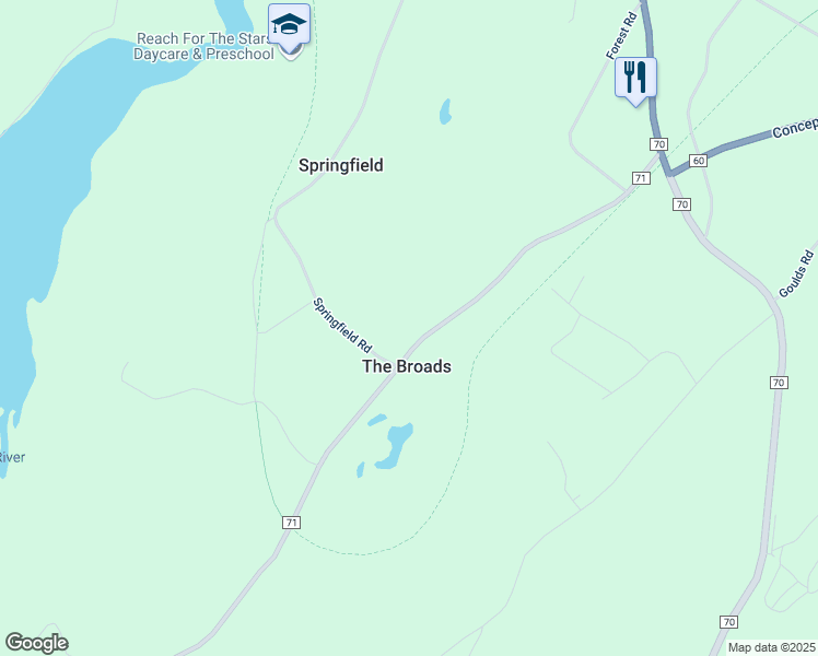 map of restaurants, bars, coffee shops, grocery stores, and more near 34 Hodgewater Line in The Broads