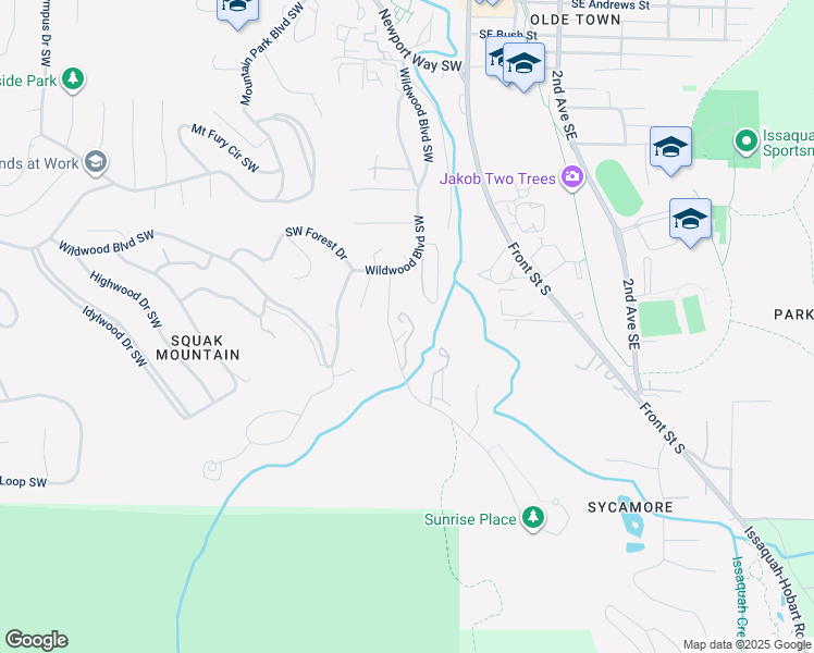 map of restaurants, bars, coffee shops, grocery stores, and more near 930 Sunrise Place Southwest in Issaquah