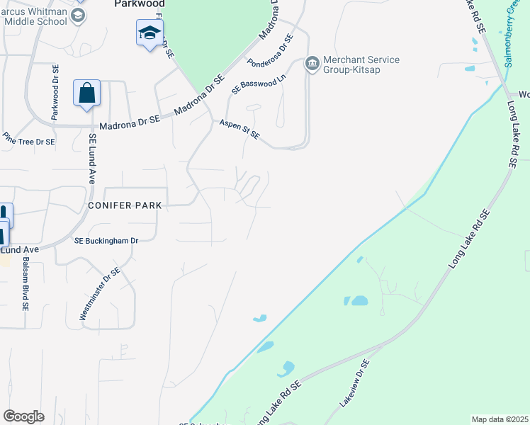 map of restaurants, bars, coffee shops, grocery stores, and more near 2881 Rocky Creek Lane Southeast in Port Orchard