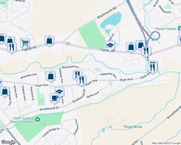 map of restaurants, bars, coffee shops, grocery stores, and more near 13 Forest Avenue in Mount Pearl