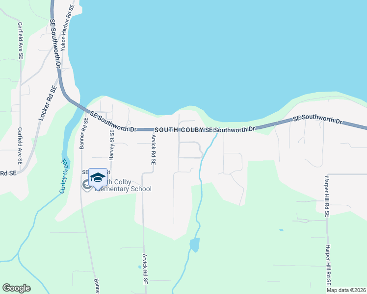 map of restaurants, bars, coffee shops, grocery stores, and more near 3071 Anderson Road Southeast in Port Orchard