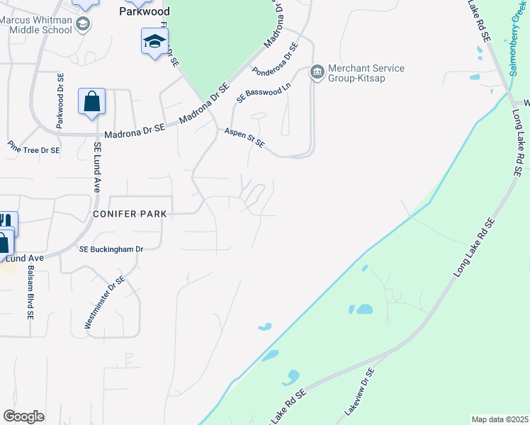 map of restaurants, bars, coffee shops, grocery stores, and more near 2899 Rocky Creek Lane Southeast in Port Orchard