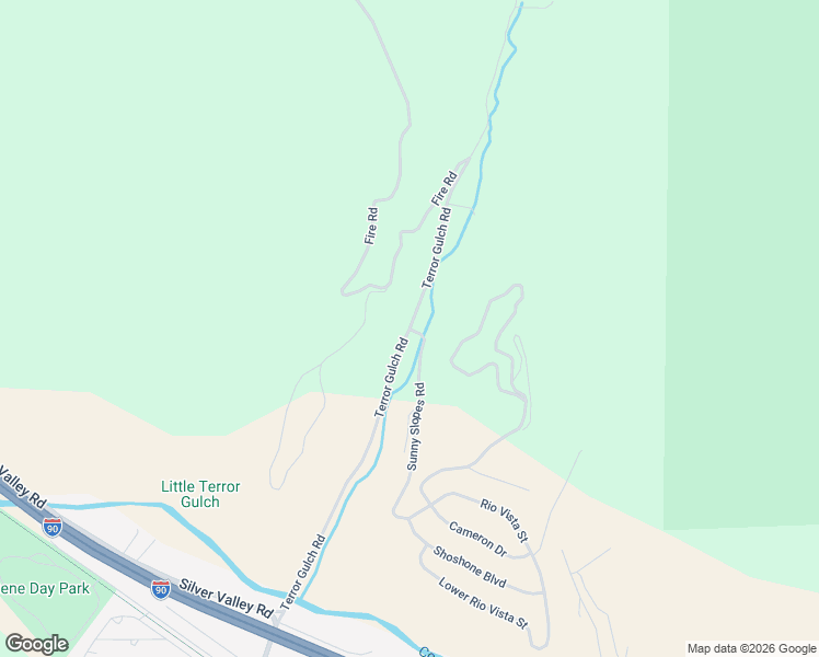 map of restaurants, bars, coffee shops, grocery stores, and more near 536 Terror Gulch Road in Osburn