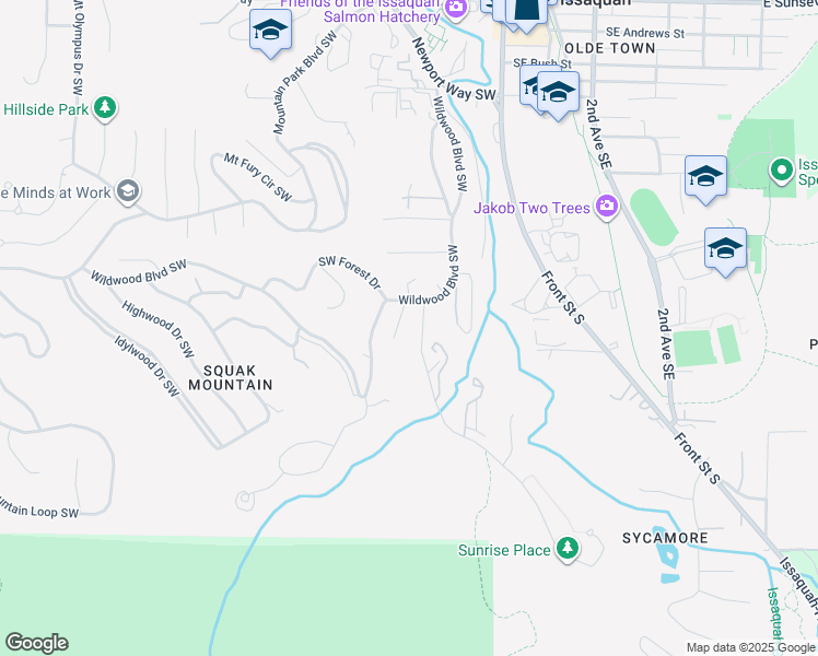 map of restaurants, bars, coffee shops, grocery stores, and more near 758 Sunrise Place Southwest in Issaquah