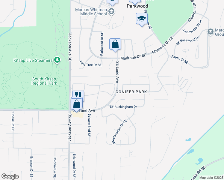 map of restaurants, bars, coffee shops, grocery stores, and more near 3418 Southeast Navigation Lane in Port Orchard