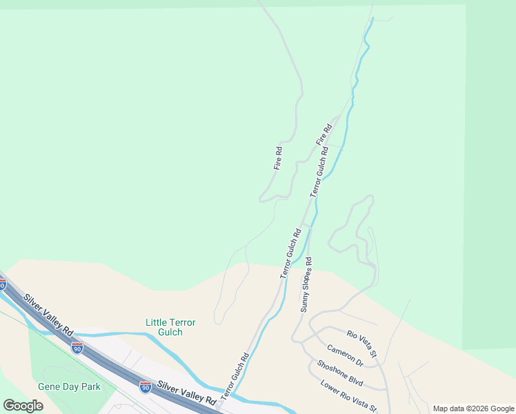 map of restaurants, bars, coffee shops, grocery stores, and more near 536 Terror Gulch Road in Osburn