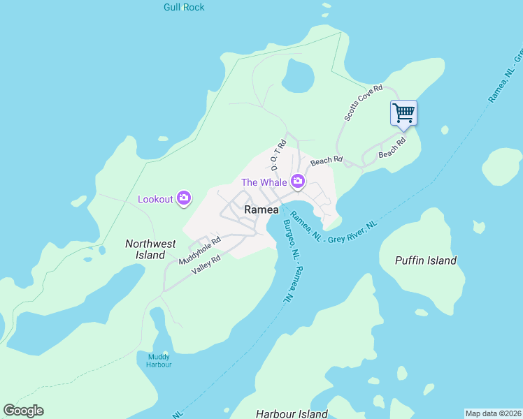 map of restaurants, bars, coffee shops, grocery stores, and more near in Ramea
