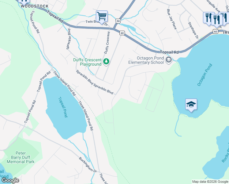 map of restaurants, bars, coffee shops, grocery stores, and more near 118 Sgt Donald Lucas Drive in Paradise