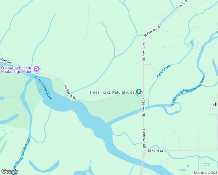 map of restaurants, bars, coffee shops, grocery stores, and more near 42296-42798 Southeast Reinig Road in Snoqualmie