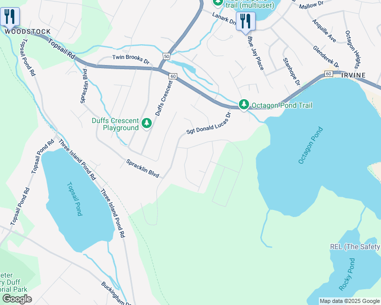 map of restaurants, bars, coffee shops, grocery stores, and more near 2 Trenton Drive in Paradise
