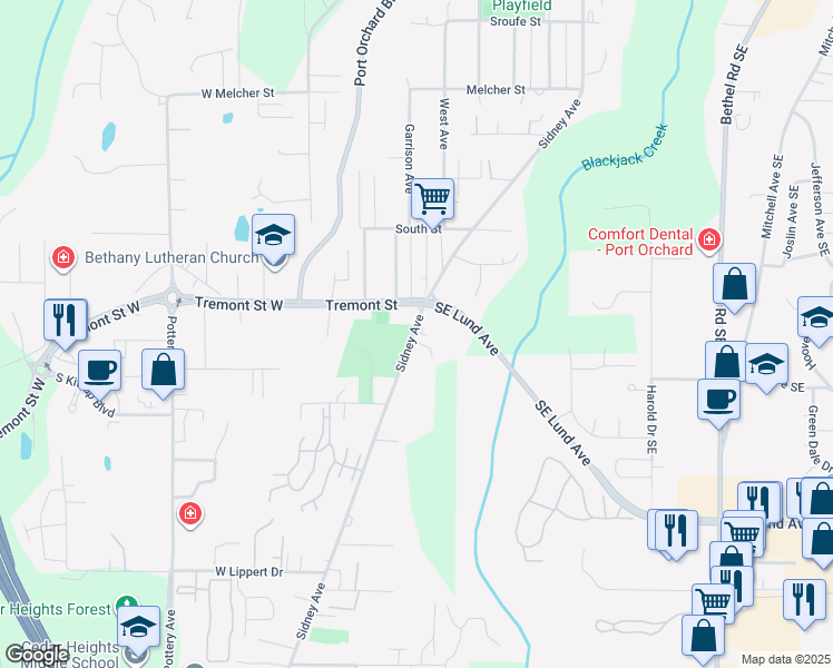 map of restaurants, bars, coffee shops, grocery stores, and more near 1611 Sidney Avenue in Port Orchard