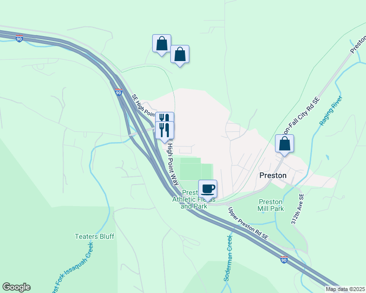 map of restaurants, bars, coffee shops, grocery stores, and more near in Preston
