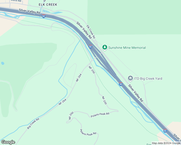 map of restaurants, bars, coffee shops, grocery stores, and more near 24 Polaris Peak Road in Osburn