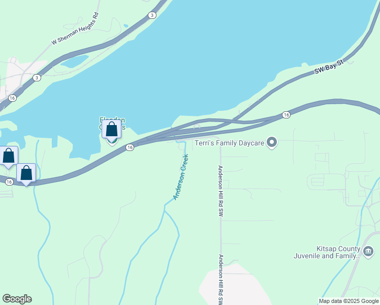 map of restaurants, bars, coffee shops, grocery stores, and more near 2396 Anderson Hill Road Southwest in Port Orchard