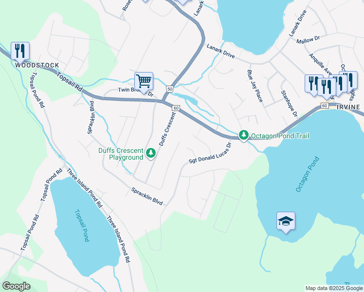 map of restaurants, bars, coffee shops, grocery stores, and more near 14 Hermitage Place in Paradise